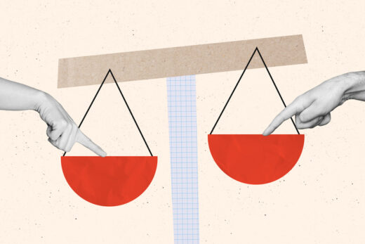 lage geometry figures scales platform weight hands body fragments pointing finger stability spheres measure, symbolizing comparing Medigap plans.